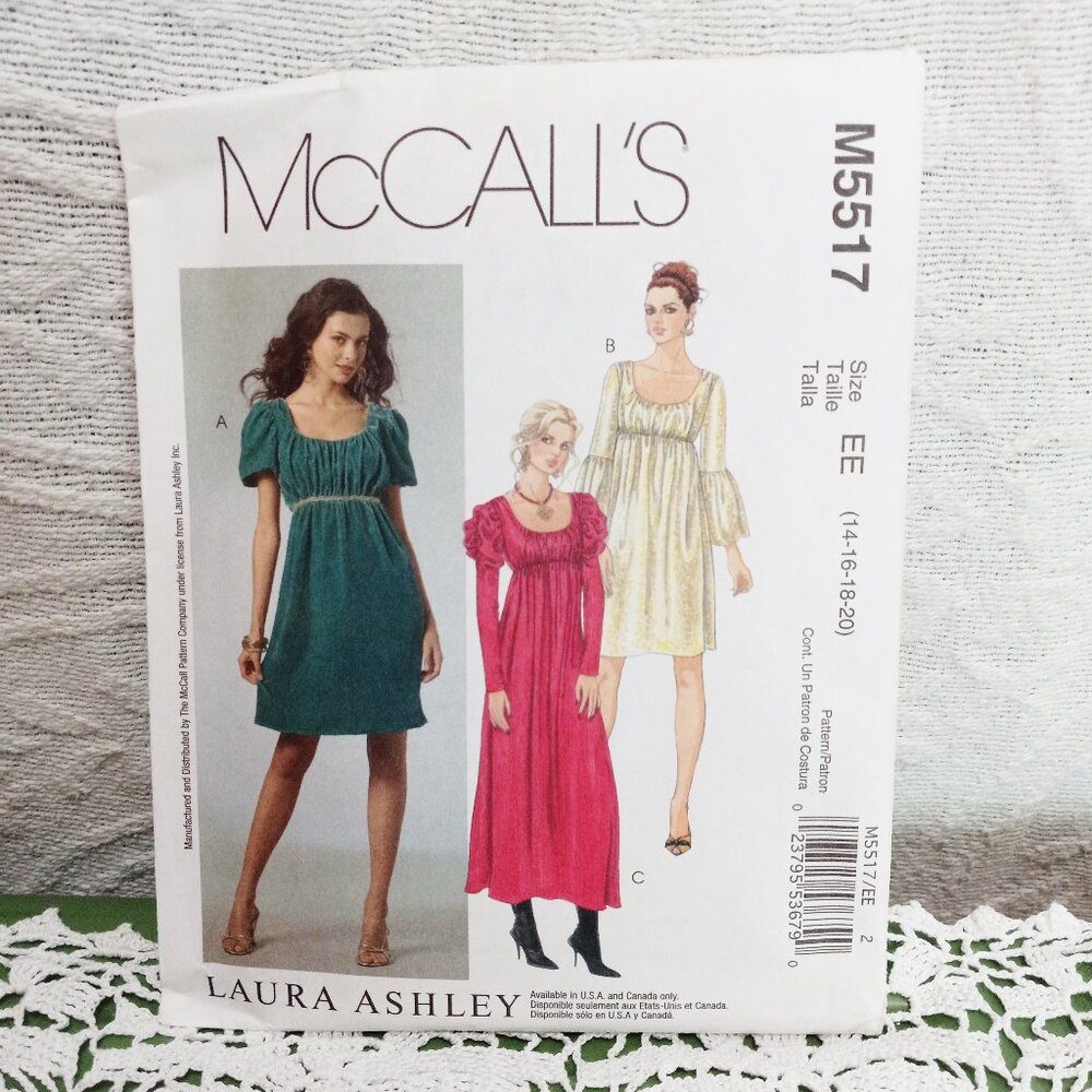 McCall's Pattern # M5517 Unused New In Package Size 14-16-18-20